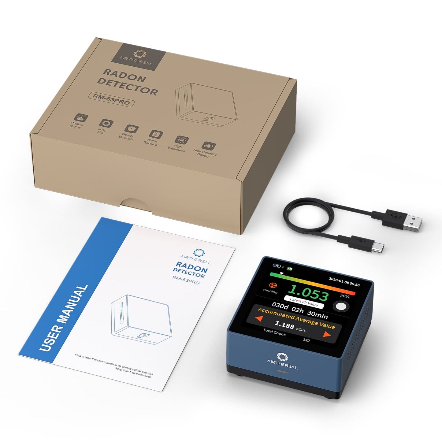 RM-63Pro Radon Detector for Home Basement