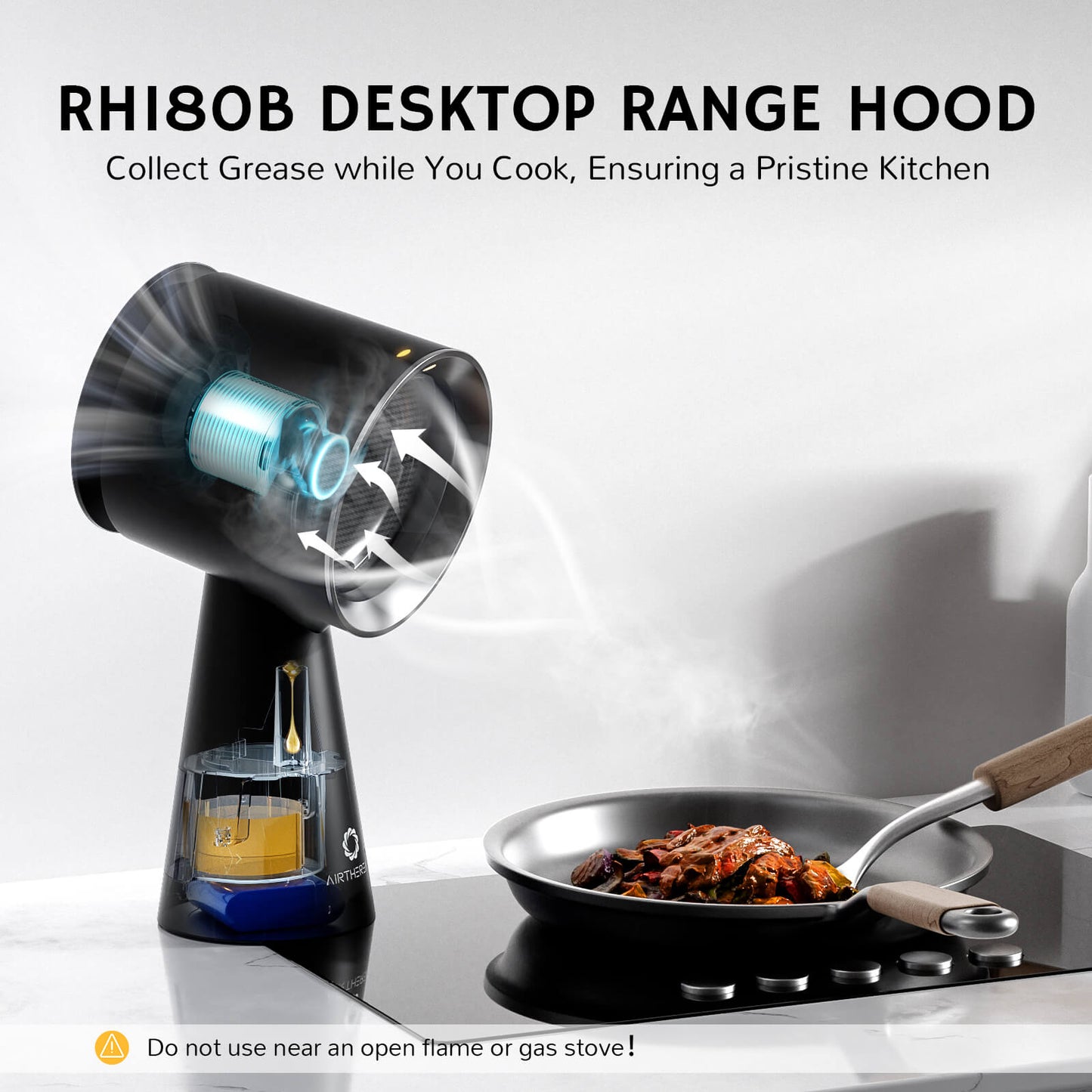 RH180 Portable Desktop Range Hood, Cordless or Plug-In Options