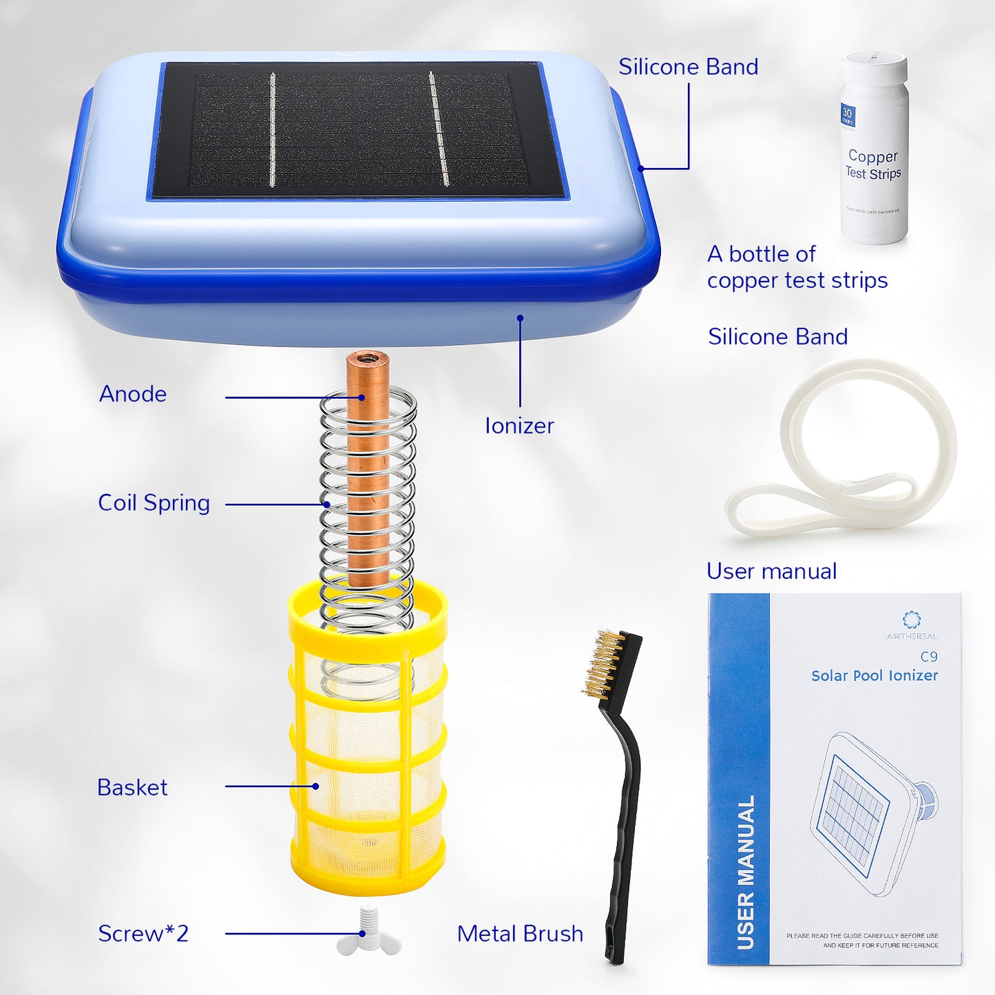 Airthereal Solar Pool Ionizer - Floating Water Cleaner and Purifier | Keeps Pool Water Crystal Clear, Reduces Chlorine Usage by 85%