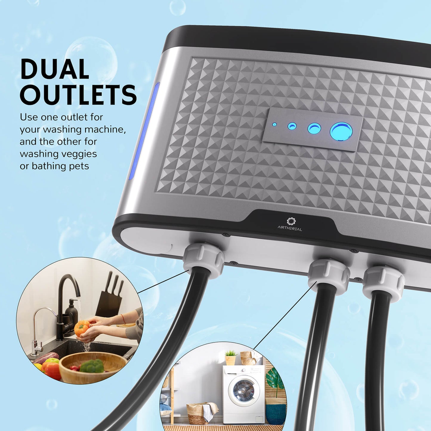 Airthereal AH20K Ozone Laundry System for Washing Machine, Ozone Water Device-Higher PPM Powerful Cleaning, Sanitize and Wash Clothes with Less Detergent, Clean Fruits, Vegetables, Dishes, Skin, and Pets