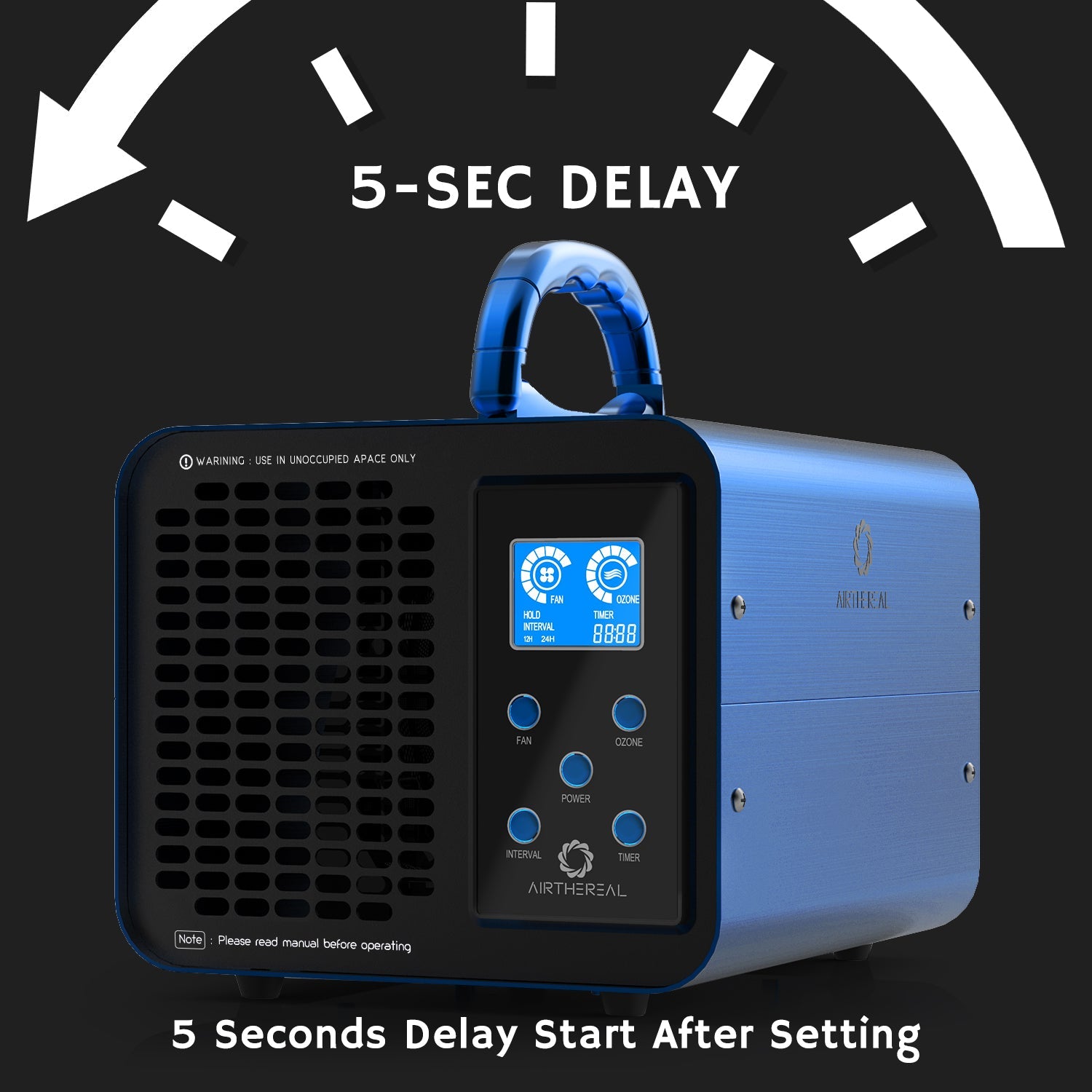 Airthereal MA10K-PRODIGI Ozone Generator for Cars & Home- Powerful Ozone Output - 10,000mg/h