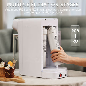 Airthereal Pristine Lite3 Reverse Osmosis Countertop Water Filter with Glass Pitcher - 5 Stage Purification for Pure and Safe Drinking Water, Counter RO Filtration, 2:1 Pure to Drain, Purified Tap Water,  Water Purifier for Home, office
