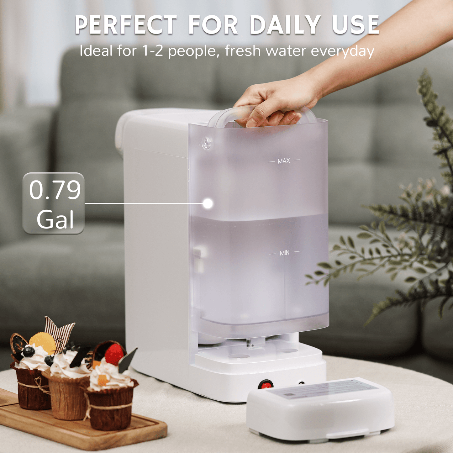 Airthereal Pristine Lite3 Reverse Osmosis Countertop Water Filter with Glass Pitcher - 5 Stage Purification for Pure and Safe Drinking Water, Counter RO Filtration, 2:1 Pure to Drain, Purified Tap Water, Water Purifier for Home, office