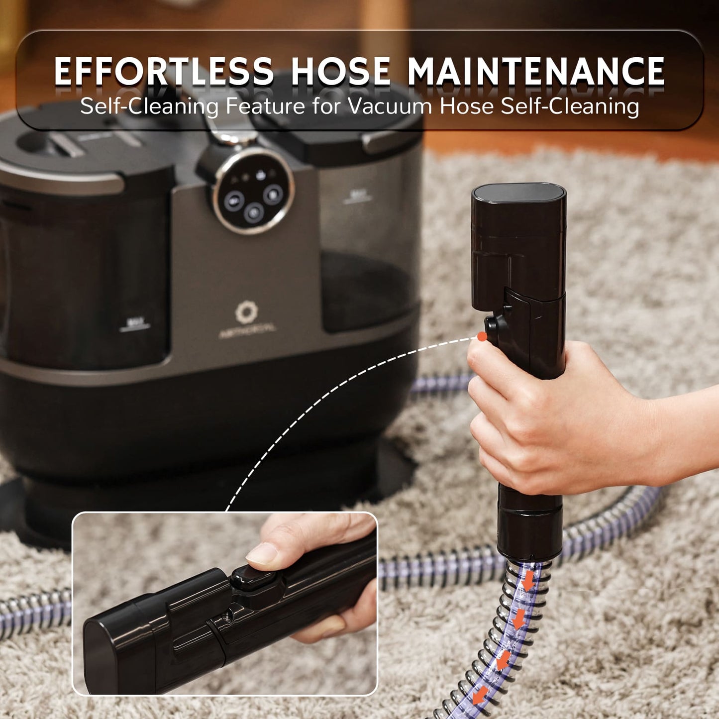 Airthereal Portable Upholstery Cleaner, Instant Heating Fabric Spot Cleaner with Self-Cleaning, Powerful 14 Kpa Stain Remover for Pet Stains, Stairs, Car Seats, and Couches, 140℉ Deep Cleaning