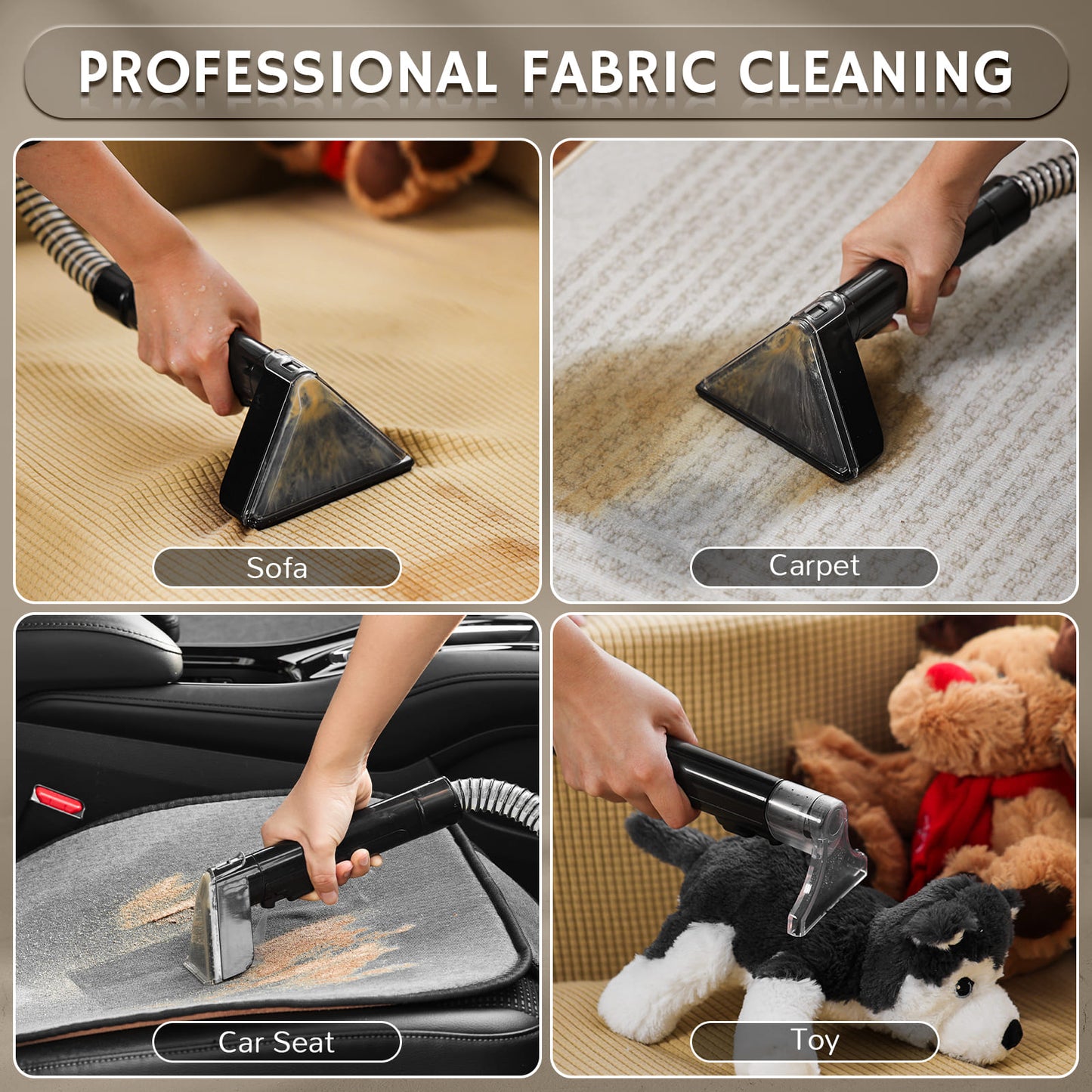 Airthereal Portable Upholstery Cleaner, Instant Heating Fabric Spot Cleaner with Self-Cleaning, Powerful 14 Kpa Stain Remover for Pet Stains, Stairs, Car Seats, and Couches, 140℉ Deep Cleaning