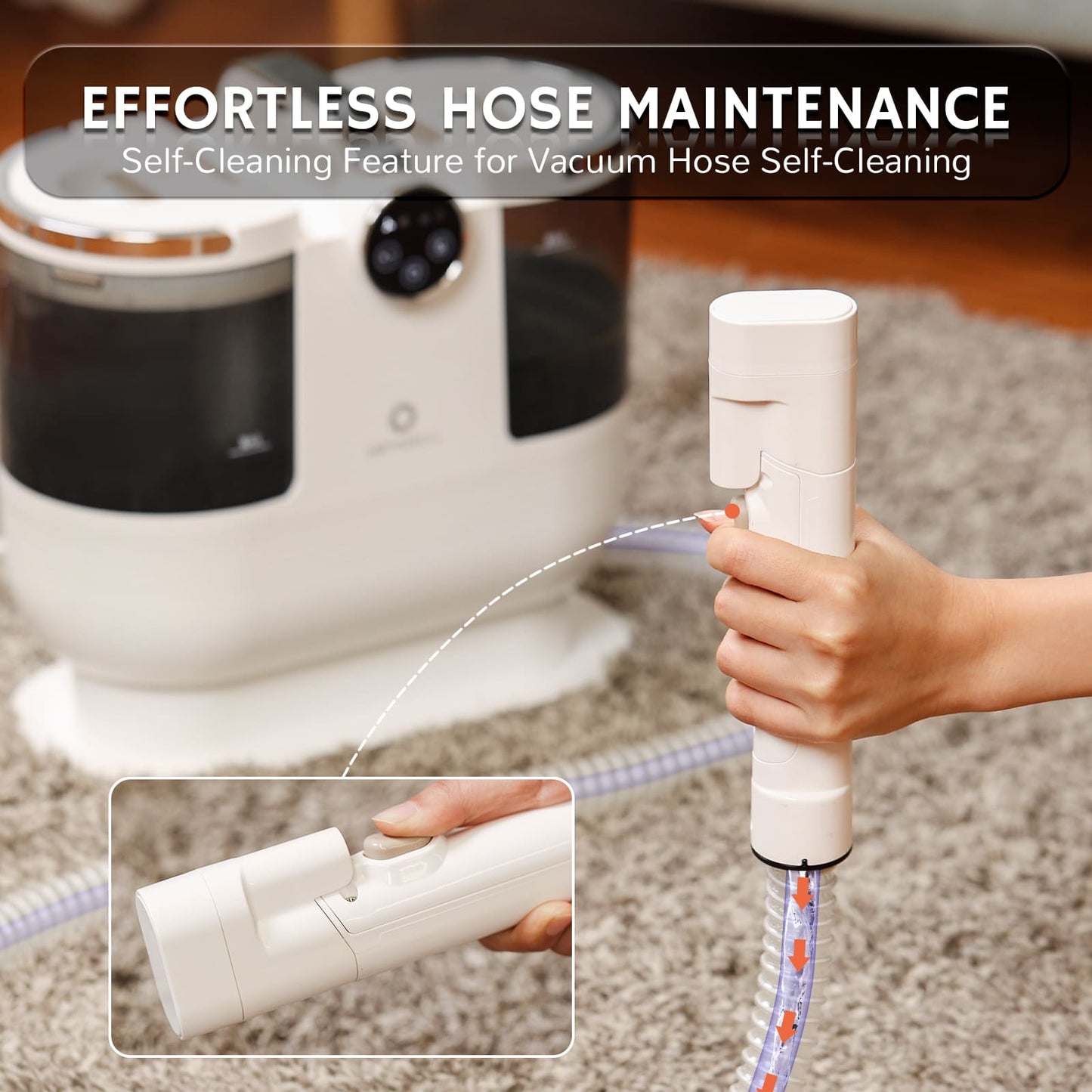 Airthereal Portable Upholstery Cleaner, Instant Heating Fabric Spot Cleaner with Self-Cleaning, Powerful 14 Kpa Stain Remover for Pet Stains, Stairs, Car Seats, and Couches, 140℉ Deep Cleaning