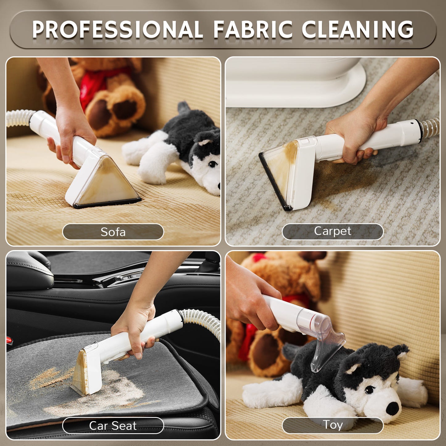 Airthereal Portable Upholstery Cleaner, Instant Heating Fabric Spot Cleaner with Self-Cleaning, Powerful 14 Kpa Stain Remover for Pet Stains, Stairs, Car Seats, and Couches, 140℉ Deep Cleaning