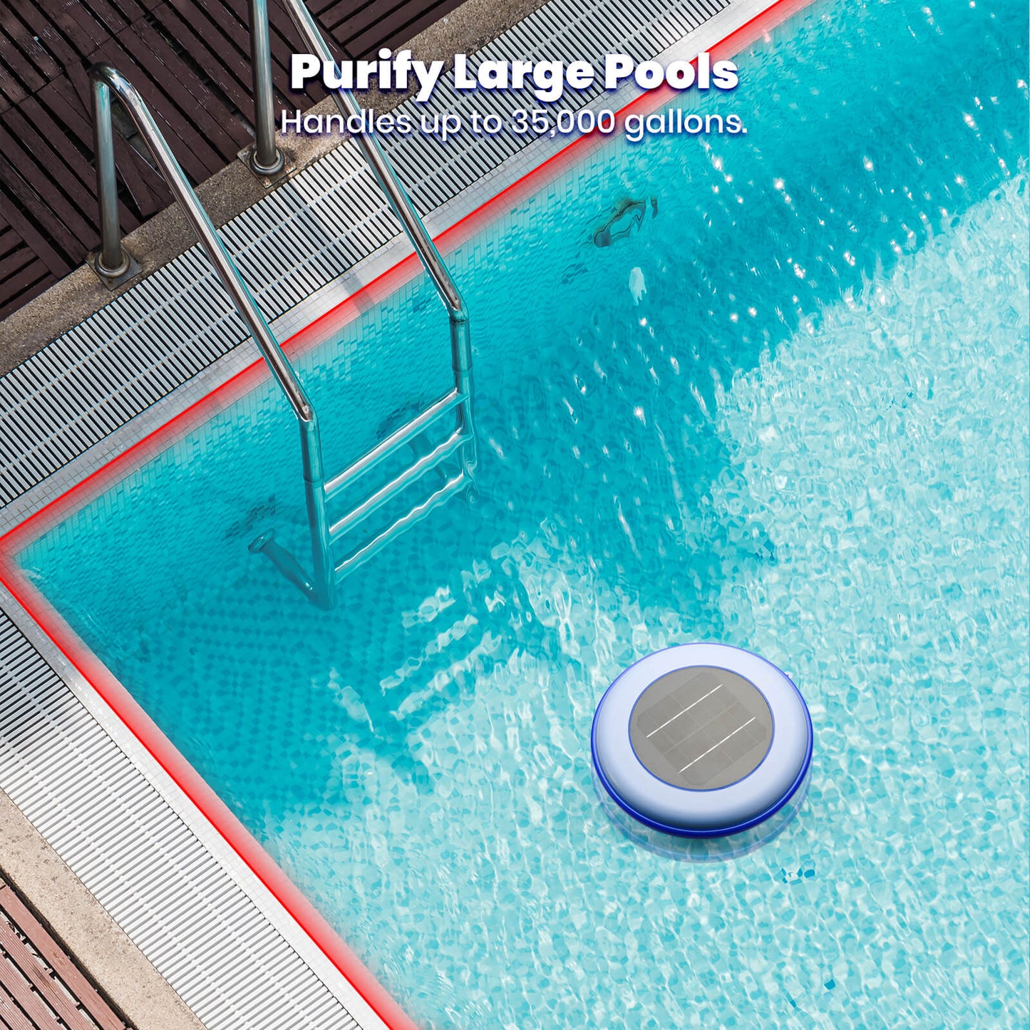 Airthereal Solar Pool Ionizer - Floating Water Cleaner and Purifier, Keeps Pool Water Crystal Clear, Eliminates Algae in Pool, Reduces Chlorine Usage by 85%, Suitable for Fresh and Salt Water Pools & Spas