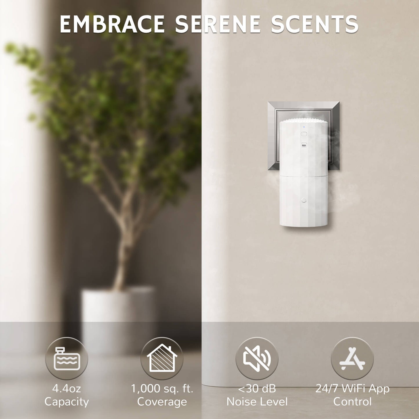 Airthereal Plug-In Waterless Fragrance Diffuser, 130ml Nebulizing Aromatherapy Air Diffuser, Scent Air Machine with Smart App Control, Auto Shut-Off, Safe for Children and Pets, White