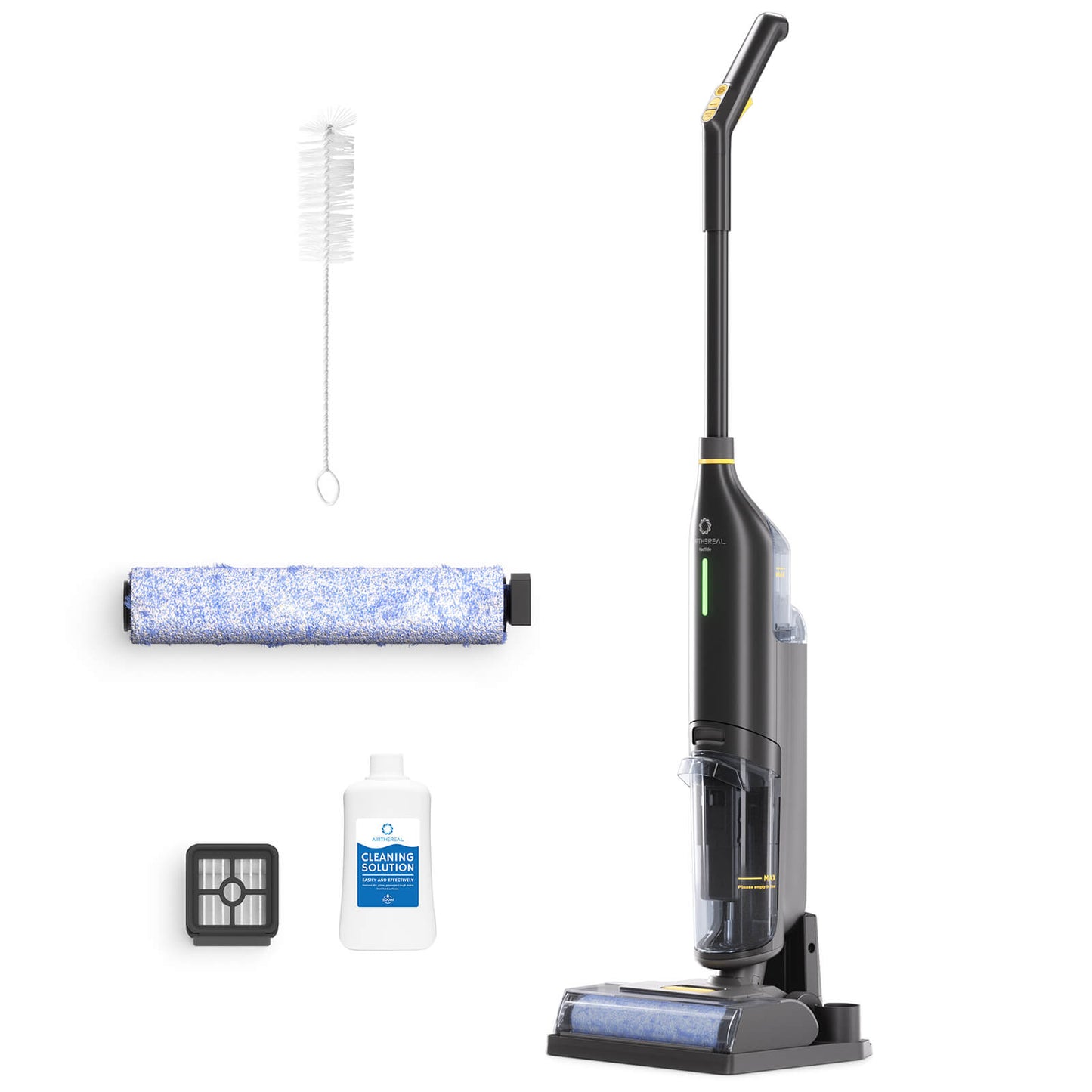 Airthereal VacTide V1 Smart Wet Dry Vacuum Cleaner, Cordless Hard Floor Cleaner Vacuum Mop All in One with Self-Cleaning, Smart Voice Assistant with Extra Brush-Roll and Filter, Gray