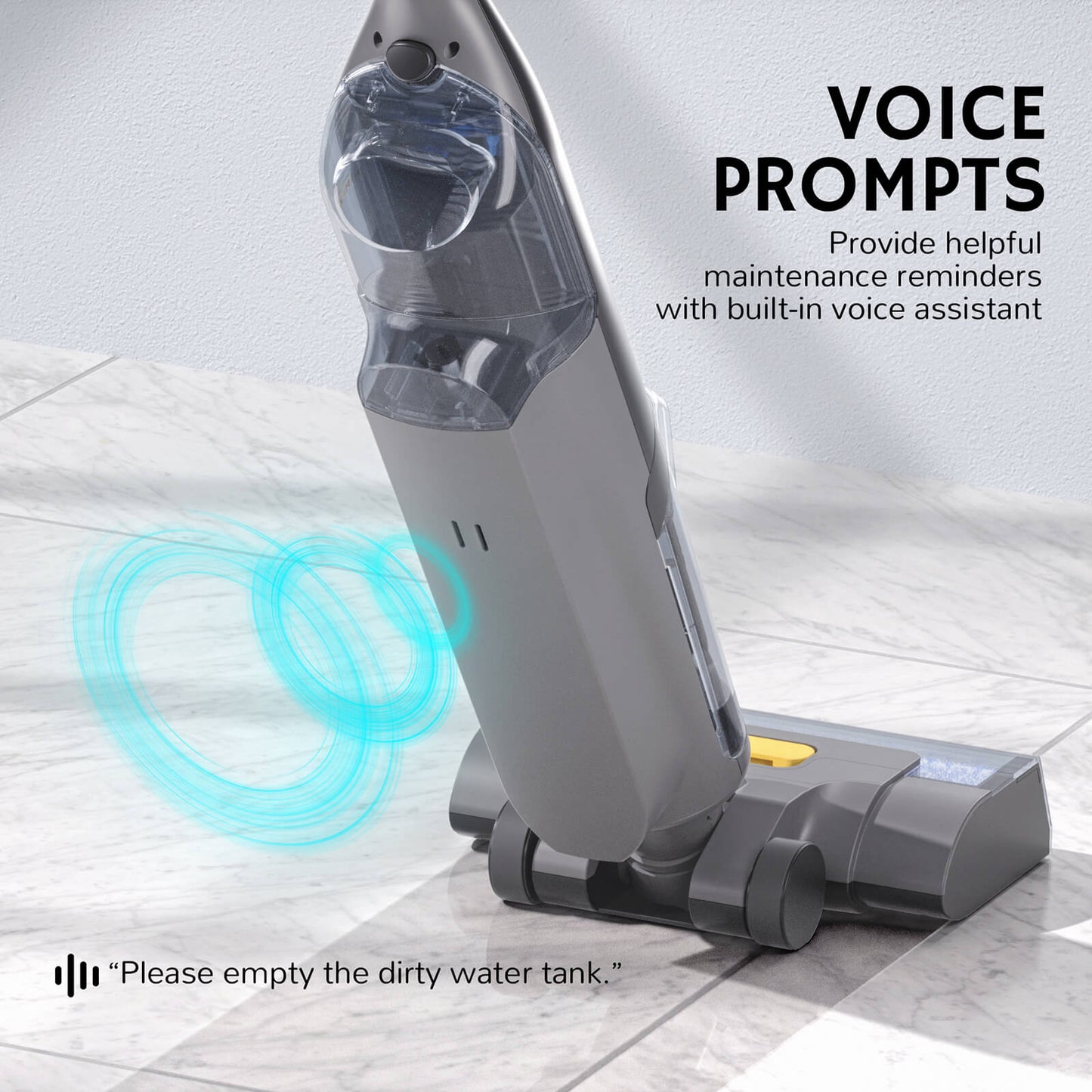Airthereal VacTide V1 Smart Wet Dry Vacuum Cleaner, Cordless Hard Floor Cleaner Vacuum Mop All in One with Self-Cleaning, Smart Voice Assistant with Extra Brush-Roll and Filter, Gray
