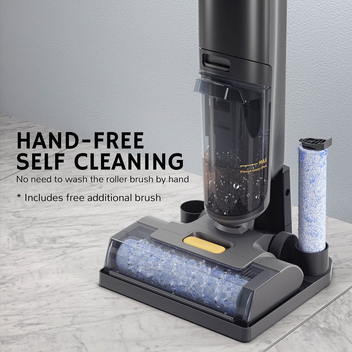 Airthereal VacTide V1 Smart Wet Dry Vacuum Cleaner, Cordless Hard Floor Cleaner Vacuum Mop All in One with Self-Cleaning, Smart Voice Assistant with Extra Brush-Roll and Filter, Gray