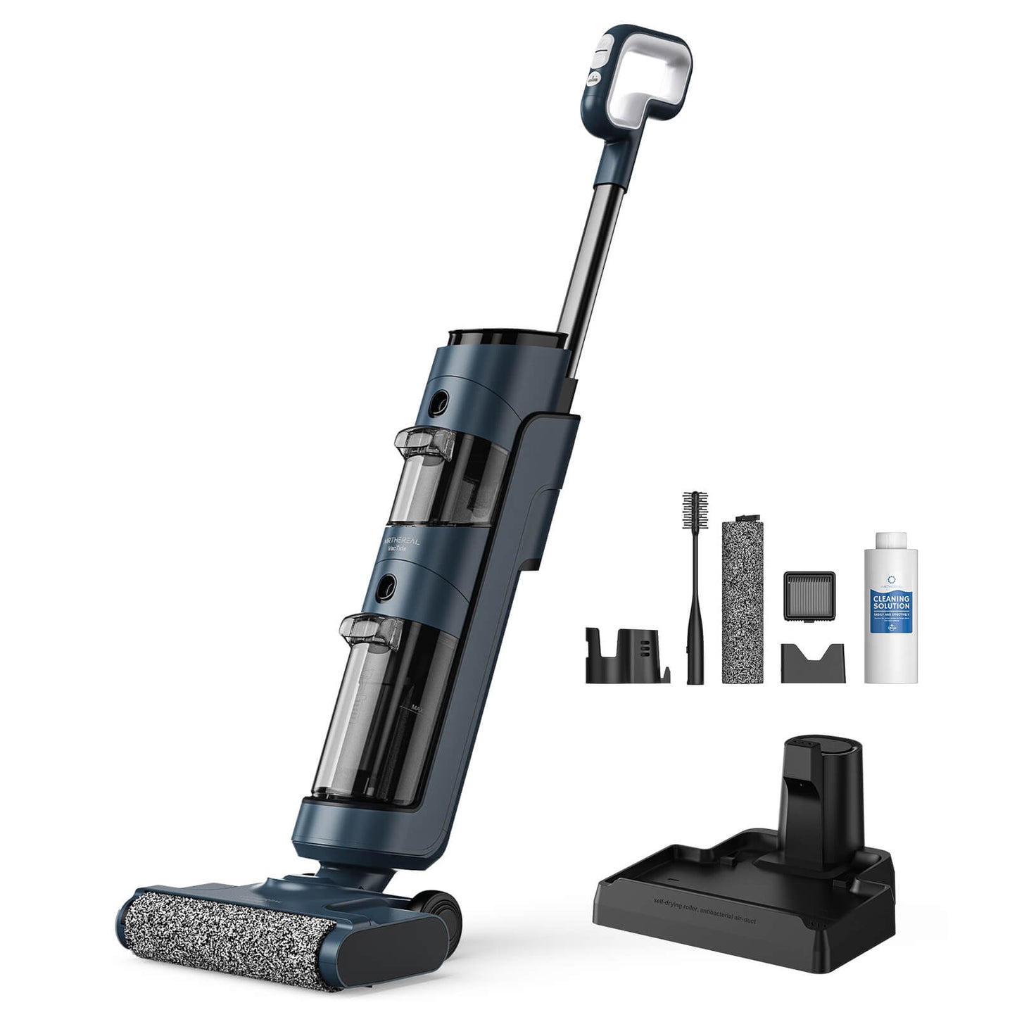 AIRTHEREAL VacTide V2 Smart Wet Dry Vacuum Cleaner, Cordless Hard Floor Cleaner Vacuum Mop All in One with Self-Cleaning with Digital Display and Smart Voice Assistant