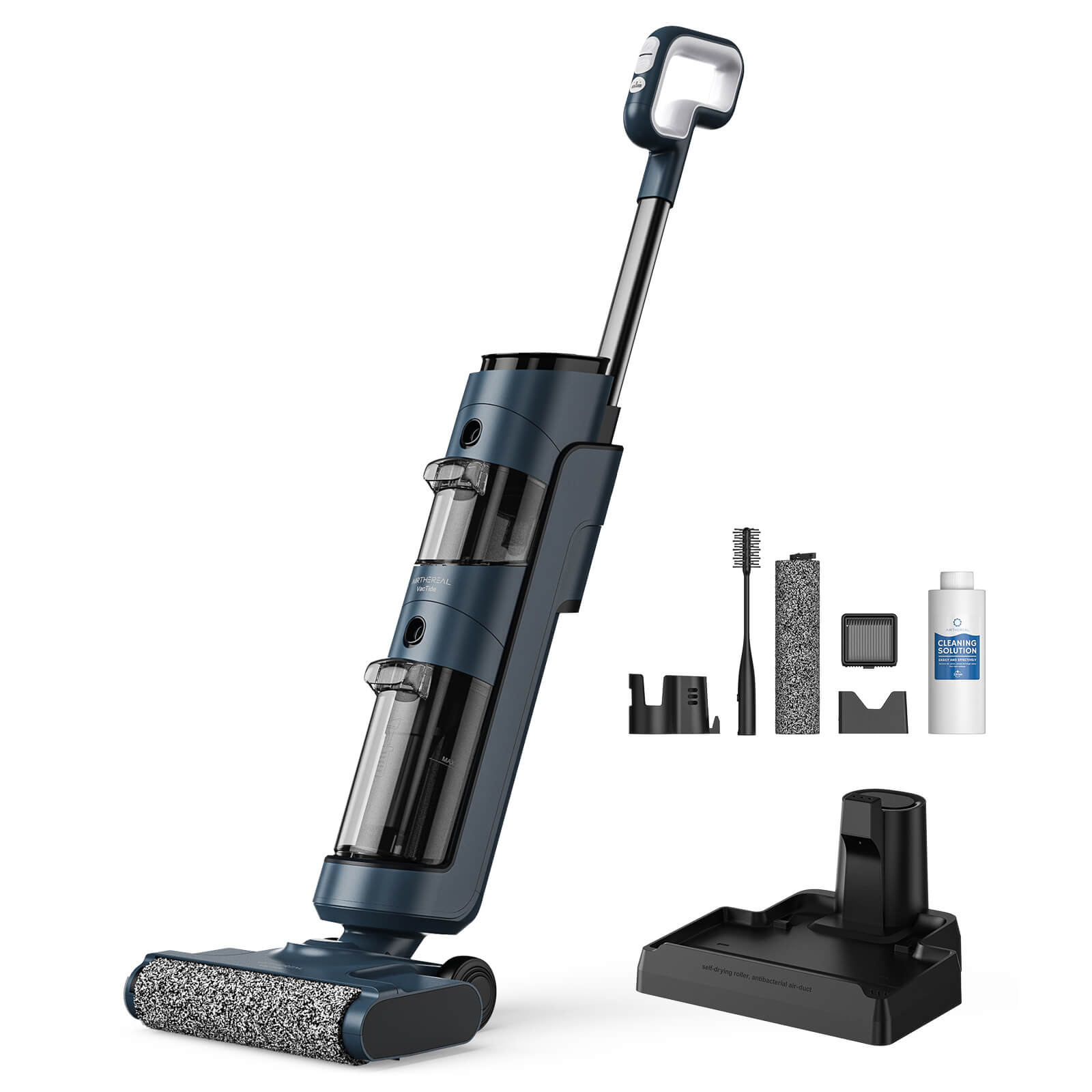 AIRTHEREAL VacTide V2 Smart Wet Dry Vacuum Cleaner, Cordless Hard Floor Cleaner Vacuum Mop All in One with Self-Cleaning with Digital Display and Smart Voice Assistant