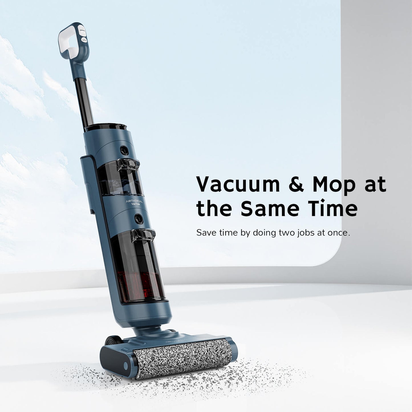AIRTHEREAL VacTide V2 Smart Wet Dry Vacuum Cleaner, Cordless Hard Floor Cleaner Vacuum Mop All in One with Self-Cleaning with Digital Display and Smart Voice Assistant
