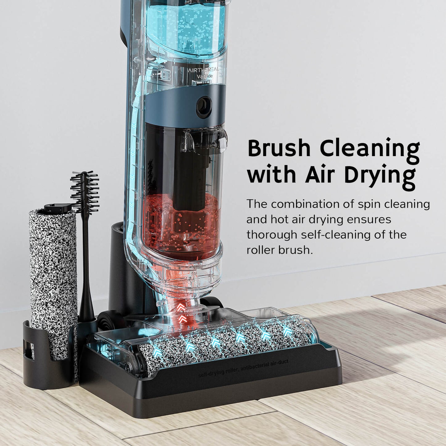 AIRTHEREAL VacTide V2 Smart Wet Dry Vacuum Cleaner, Cordless Hard Floor Cleaner Vacuum Mop All in One with Self-Cleaning with Digital Display and Smart Voice Assistant