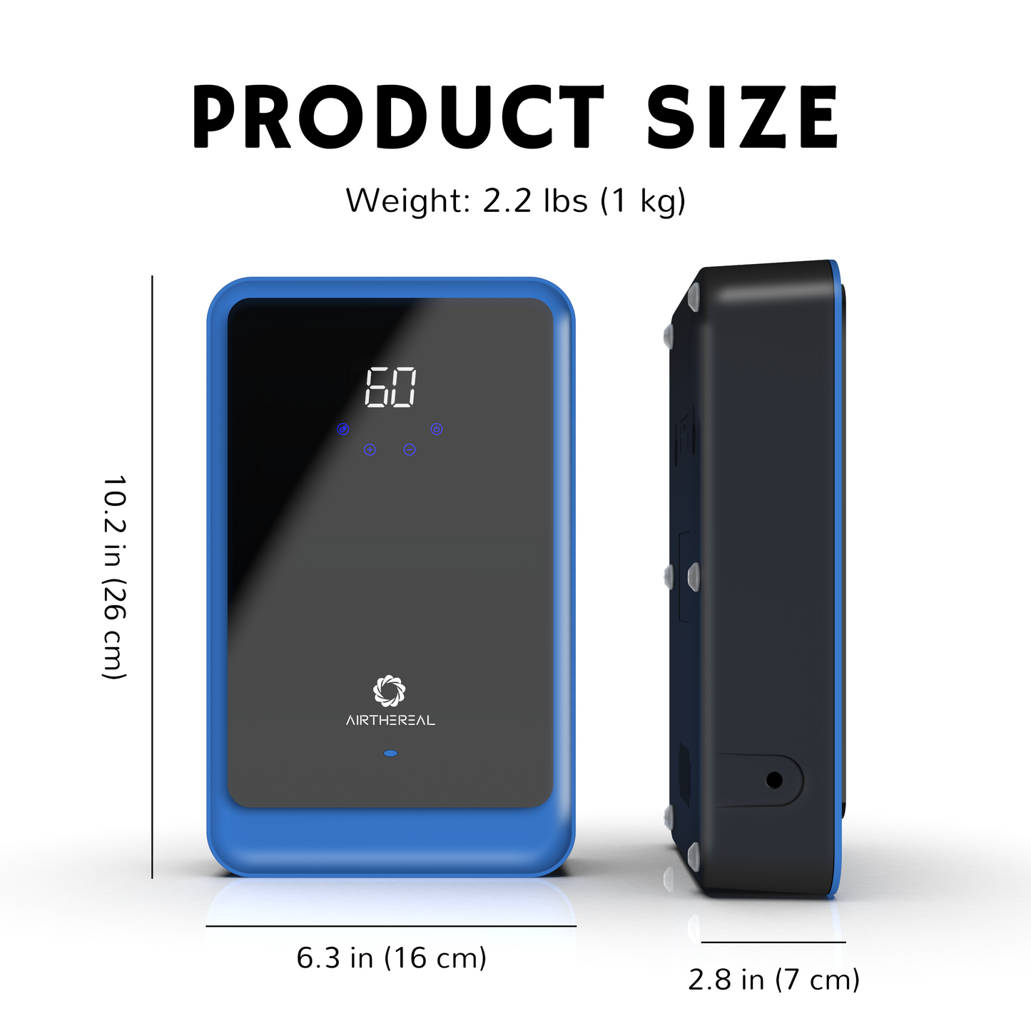 Airthereal AH1000 Portable Ozone Machine for Liquid and Air - 1000 mg/h, Multipurpose Ozonator with Negative Ion and Timer