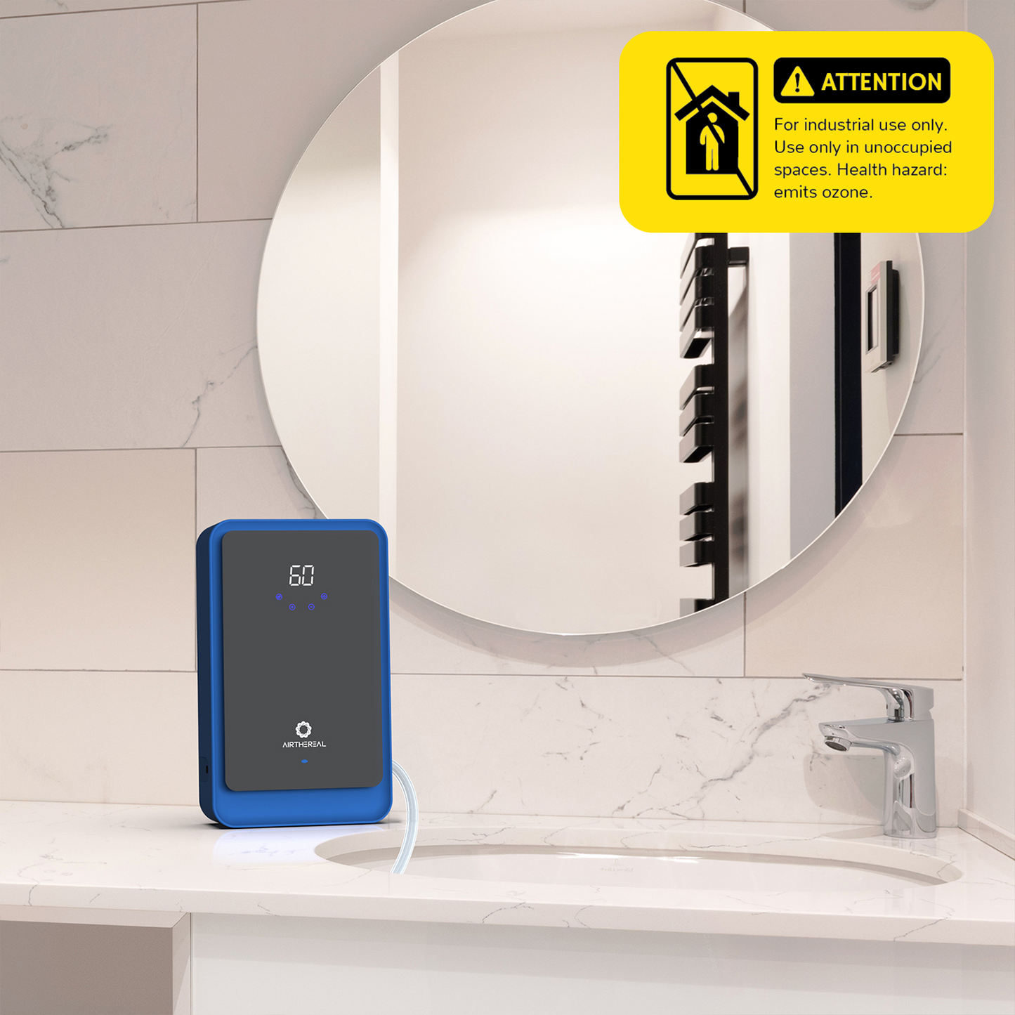Airthereal AH1000 Portable Ozone Machine for Liquid and Air - 1000 mg/h, Multipurpose Ozonator with Negative Ion and Timer