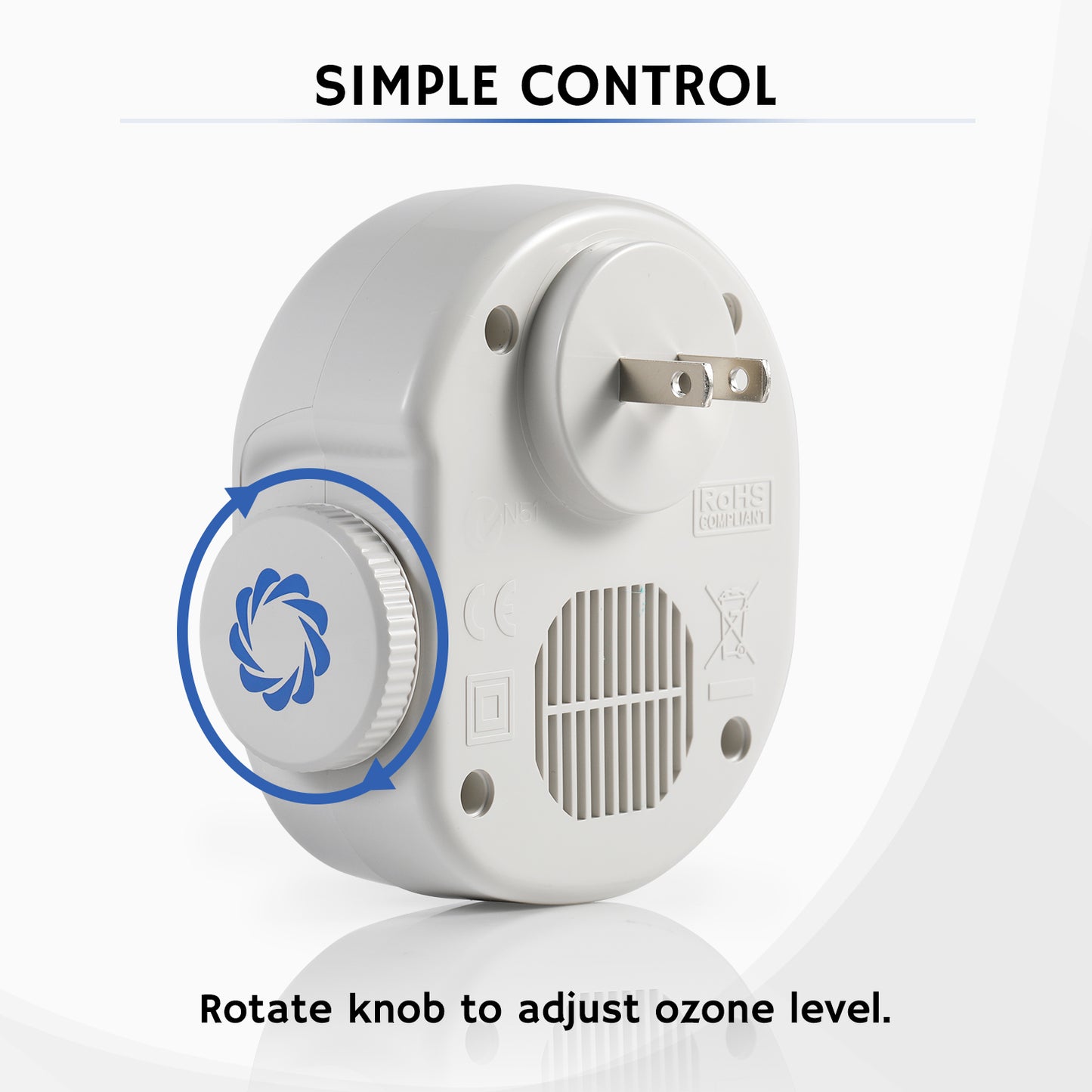 Airthereal B50 Mini Ozone Generator Air Purifier- Simple Control - Plug in Mini Air Ionizer