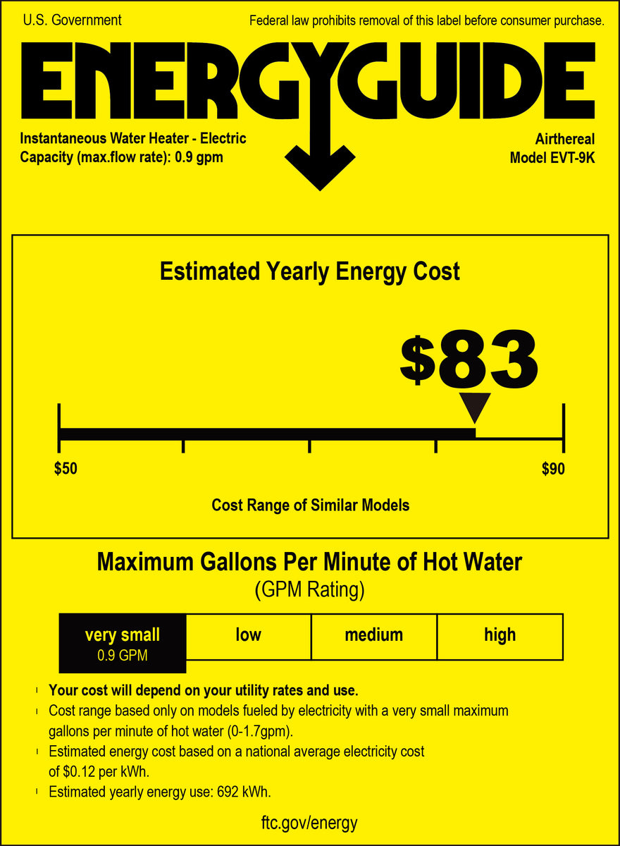 Airthereal Electric Tankless Water Heater 27kW, Endless On-Demand Hot Water - Self Modulates to Save Energy Use - for 3 Showers