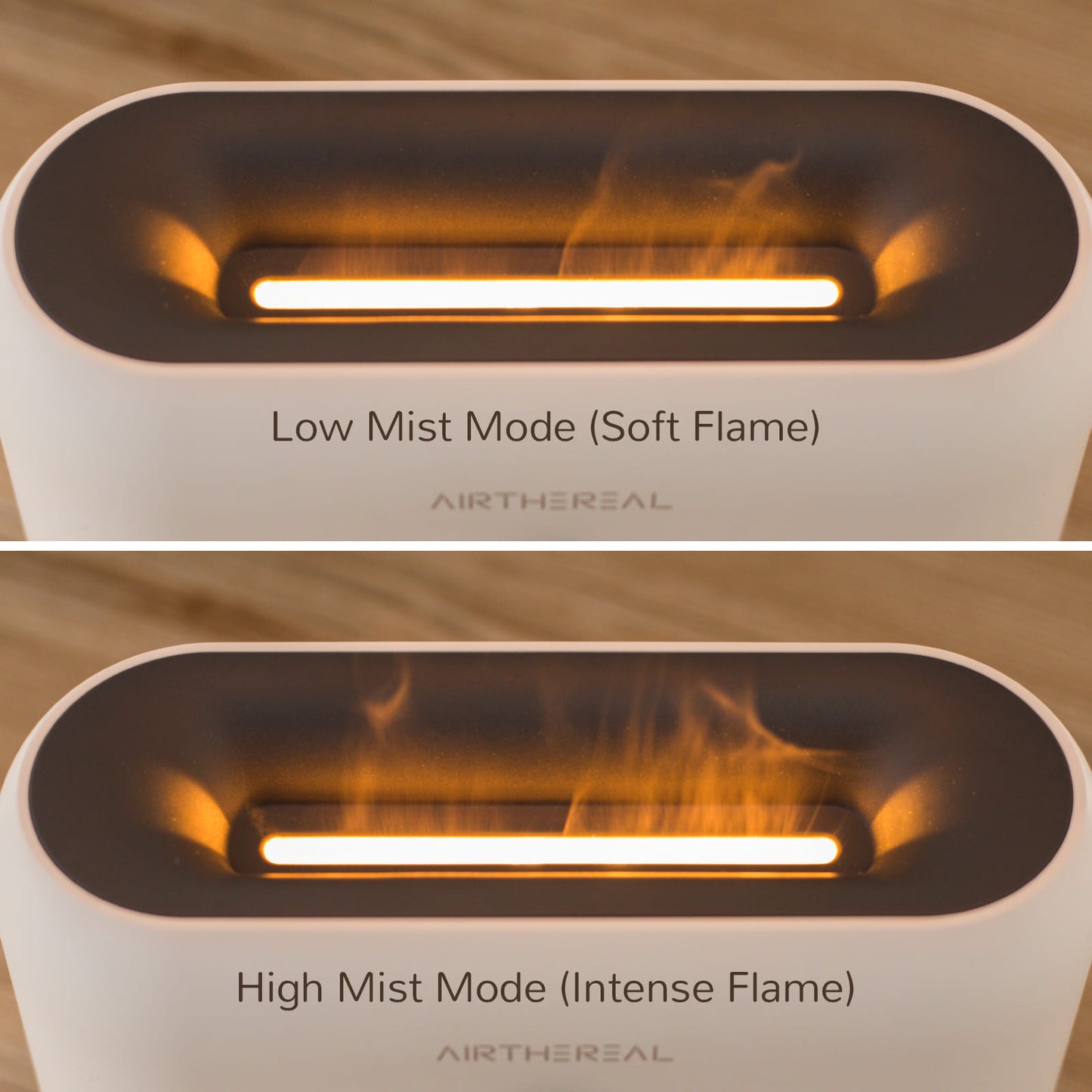 Airthereal Flame Air Diffuser with Remote Control - Low Mist Mode (Soft Flame) - High Mist Mode (Intense Flame)