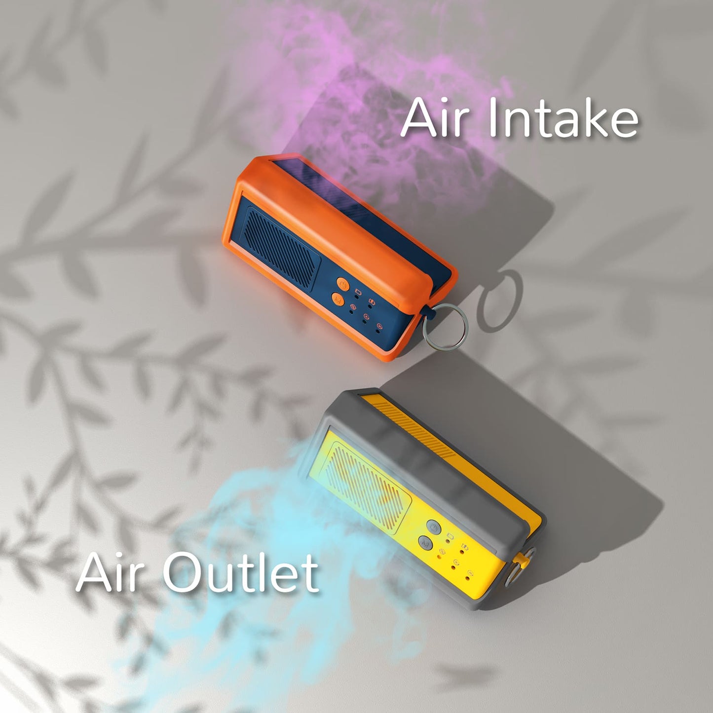 Airthereal PA1K-GO 1,000mg/h Portable Ozone Generator - Cordless Battery Powered Odor Eliminator for Car, Hotel Rooms, Offices, Bathrooms, and Small Spaces - Blue and Yellow