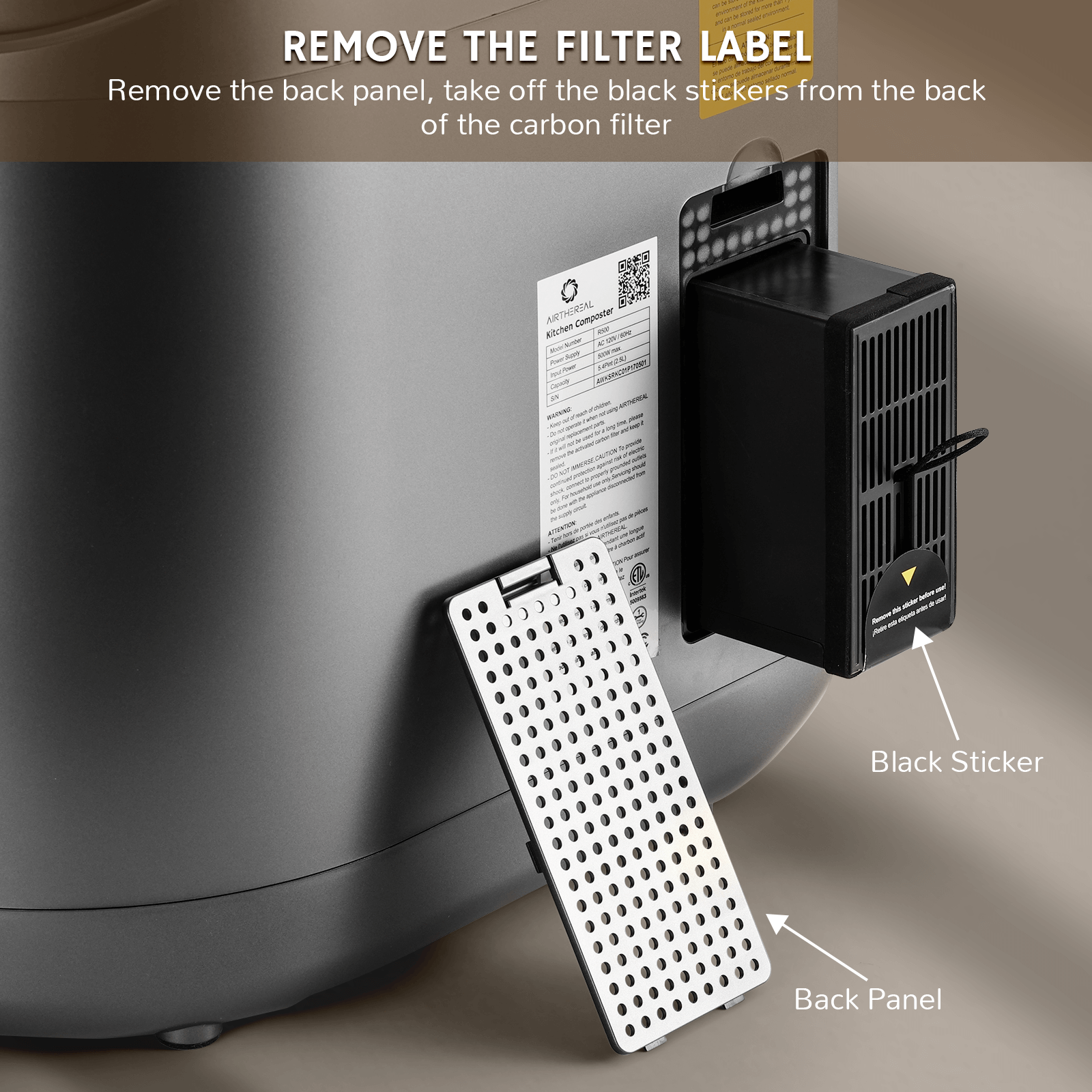 Revive Electric Kitchen Composter Replacement Filter Pack of 2
