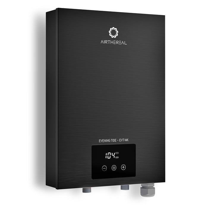 Airthereal Electric Tankless Water Heater 14kW, 240Volts - Endless On-Demand Hot Water - Self Modulates to Save Energy Use - Small Enough to Install Anywhere - for 1 Shower, Evening Tide series 