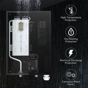 Airthereal Electric Tankless Water Heater, 9kW, 240Volts - Endless On-Demand Hot Water - Simple Control Operation