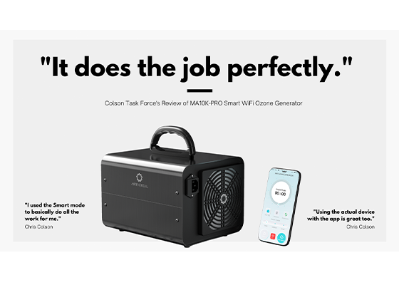 "It does the job perfectly." Colson Task Force's Review of MA10K-PRO Smart WiFi Ozone Generator