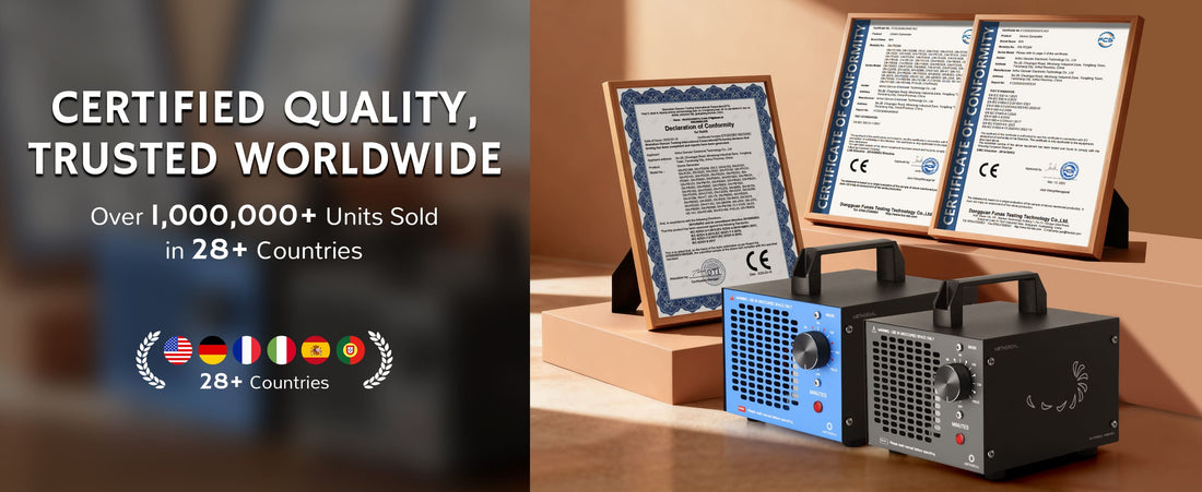 Ozone generator designed for safe and effective odor removal.