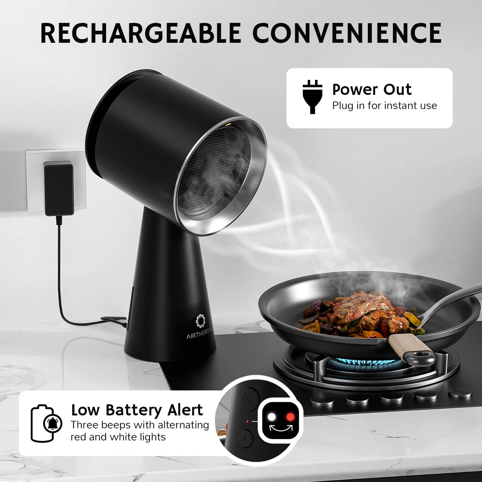 Airthereal RH180 Portable Range Hood | 3-Fan Speeds & Large Oil