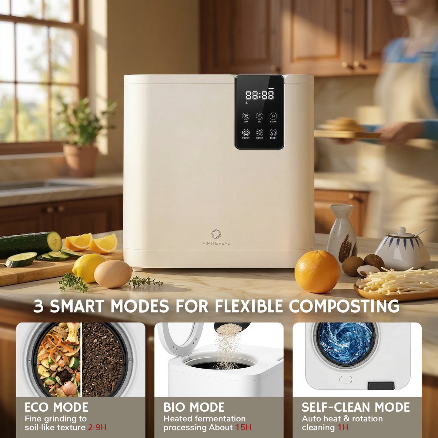 Revive R800 Lite Electric Kitchen Composter, White