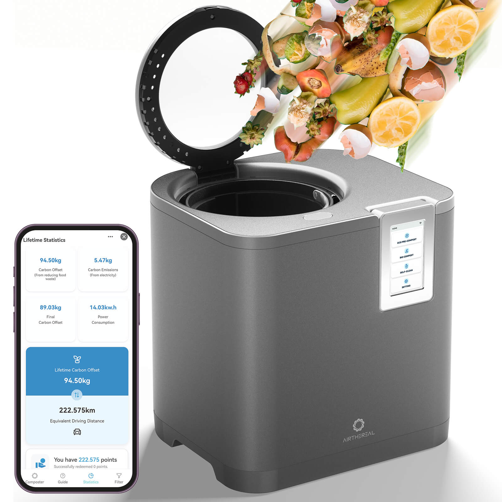 Airthereal Electric Kitchen Countertop Composter, Turn Food Waste into ...