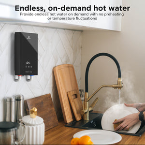 Airthereal Electric Tankless Water Heater, 8kW, 240 Volts - Endless On-Demand Hot Water - Self Modulates to Save Energy Use - for Faucet and Sink, Evening Tide series