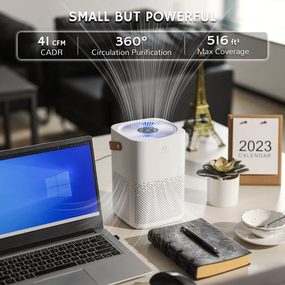 Airthereal ADH70 Portable HEPA Air Purifier with Sleep Mode for Car, Desktop, and Bedroom, Removes Allergens, Dust, Pollen, Smoke, and Odors, Day Dawning, White