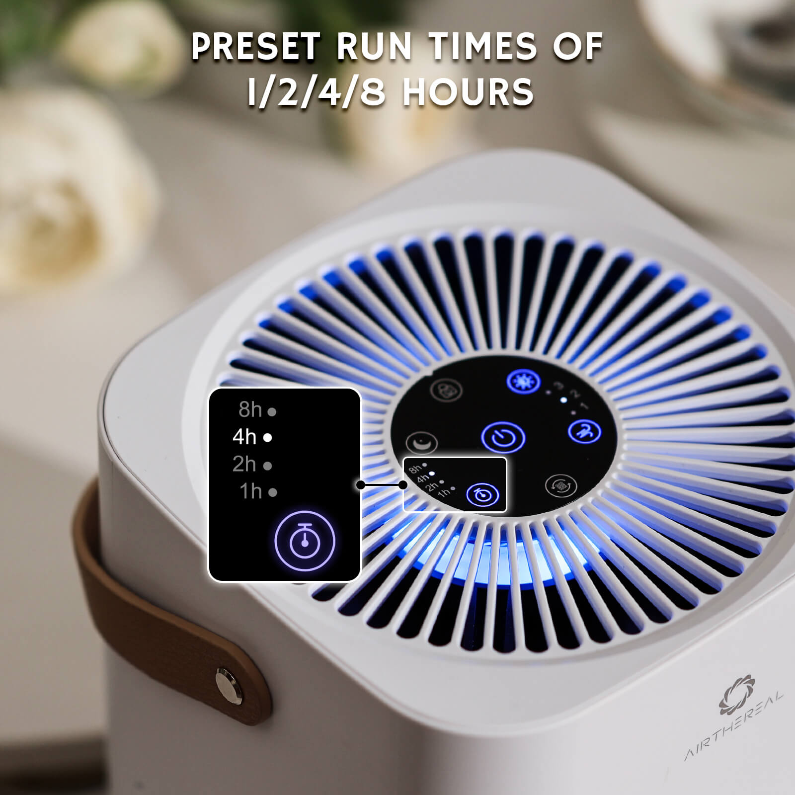 Airthereal ADH70 Portable HEPA Air Purifier with Sleep Mode for Car, Desktop, and Bedroom, Removes Allergens, Dust, Pollen, Smoke, and Odors, Day Dawning, White