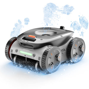 AquaMarvin AM6 Robotic Pool Cleaner, Wi-Fi, App Control, Wall-Climbing, Floor-Cleaning,  Includes Floating Skimmer and AC Power Supply for In-Ground Swimming Pools up to 50ft