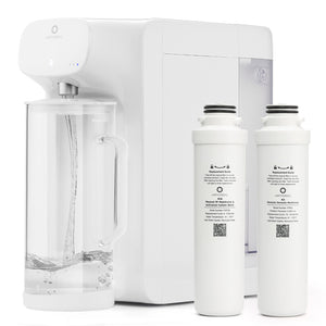 Airthereal Pristine Lite3 Reverse Osmosis Countertop Water Filter with Glass Pitcher - 5 Stage Purification for Pure and Safe Drinking Water, Counter RO Filtration, 2:1 Pure to Drain, Purified Tap Water,  Water Purifier for Home, office