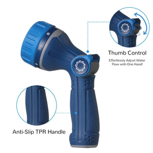 Airthereal Water Hose Nozzle, 8 Spray Patterns with Thumb Control for High-Pressure Garden, Lawn, Car, and Pet Washing, Includes Quick Connector