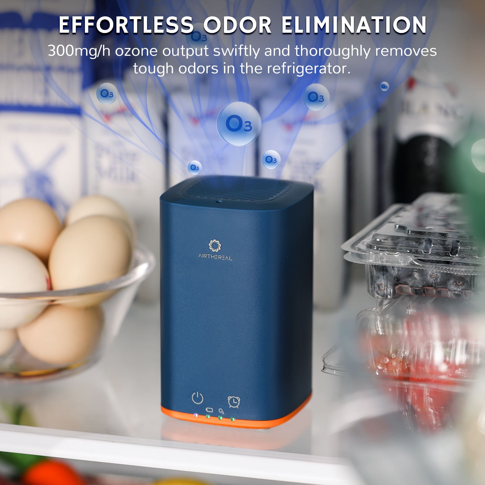 Airthereal PA300-GO Portable Ozone Generator, Cordless Battery-Powered Odor Eliminator for Cars, Travel, Shoe Cabinets, and Small Spaces, (Blue/White)