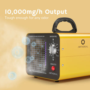 Airthereal MA10K-PRO Ozone Generator, 10,000mg/h Output, Tough enough for any odor, Yellow 