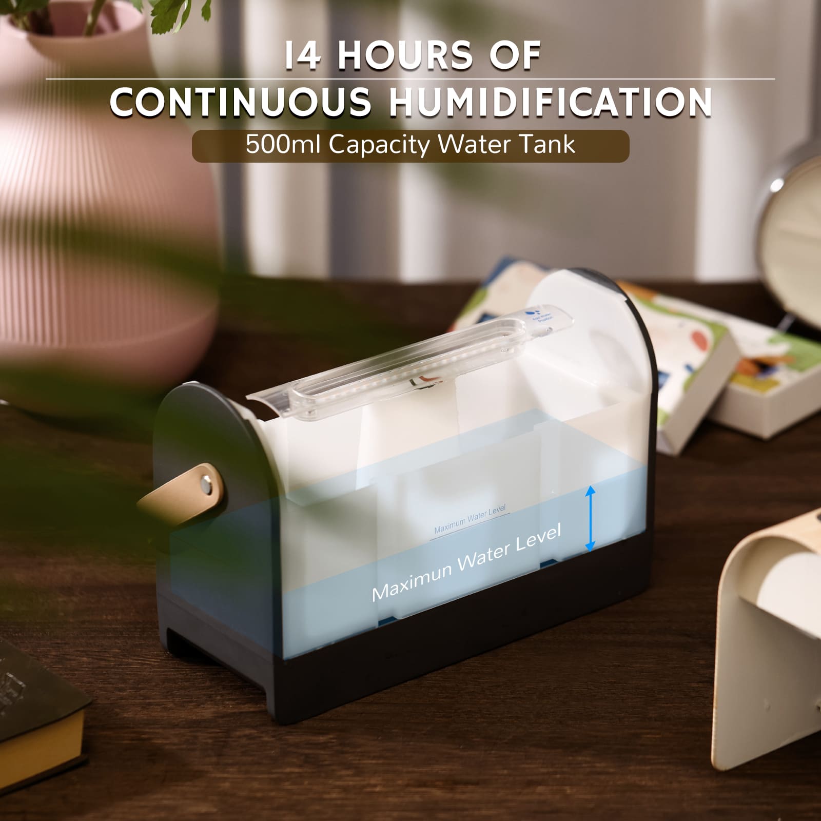Airthereal LF500M Flame Diffuser, Aroma Essential Oil Diffuser 500ml, 14 Hours of Continuous Humidification, 500ml Capacity Water Tank 