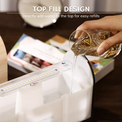 Airthereal LF500M Flame Diffuser, Aroma Essential Oil Diffuser 500ml, Top Fill Design, Directly add water to the top for easy refills 