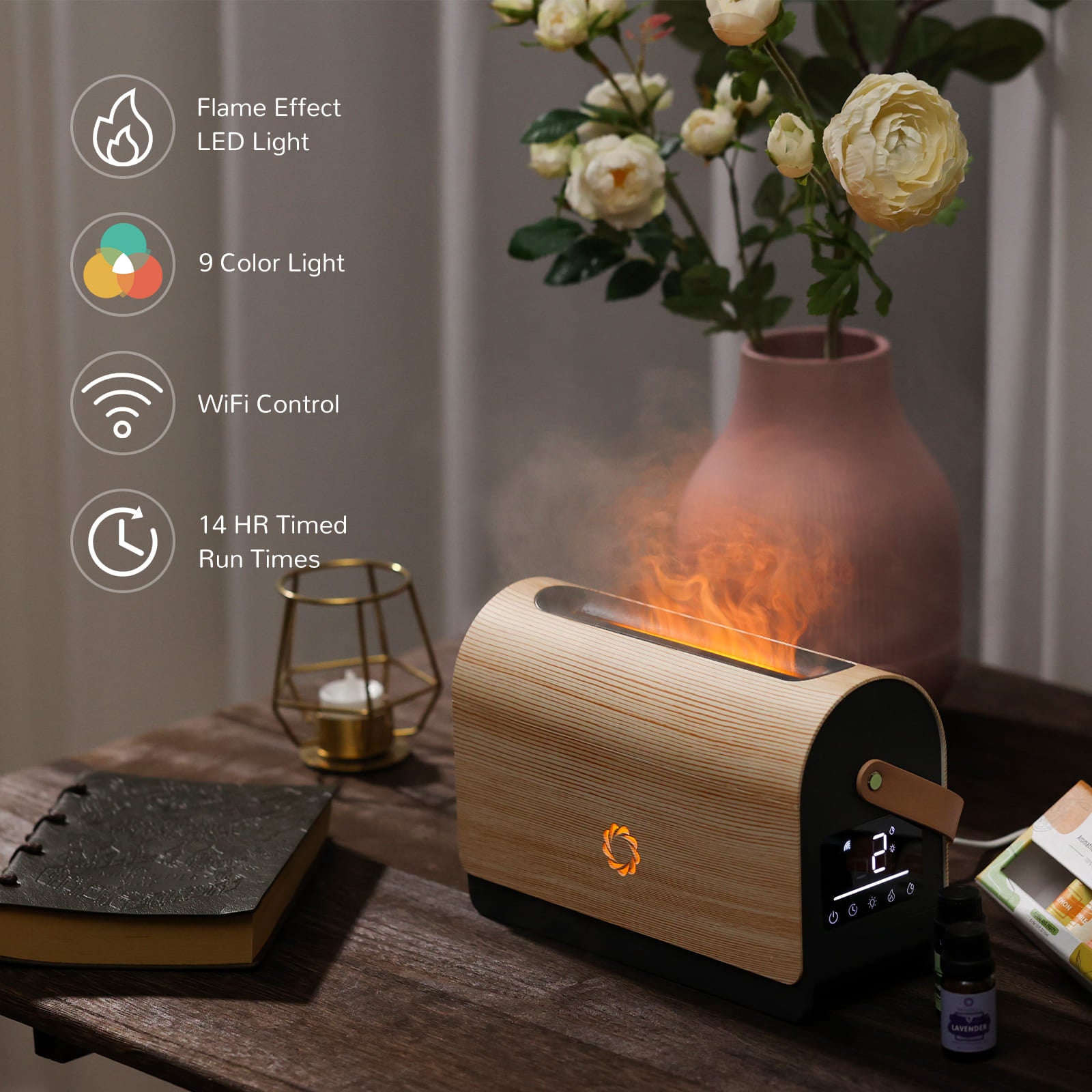 Airthereal Smart WiFi Diffuser Changing Colors, 500ml Essential Oil Diffuser, Ultrasonic Cool Mist Humidifier