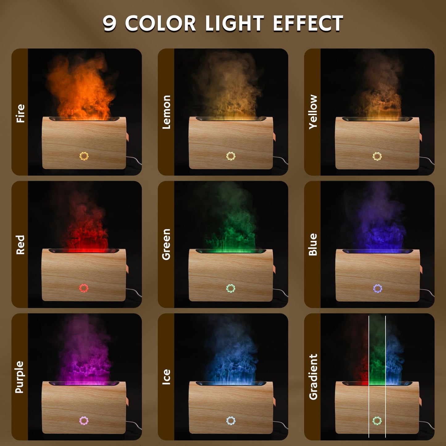 Airthereal Smart WiFi Flame Diffuser with 9 Changing Colors, 500ml Aroma Essential Oil Diffuser, Ultrasonic Cool Mist Humidifier with Adjustable Mist Mode, Timer, LED Flame Lighting Effect 