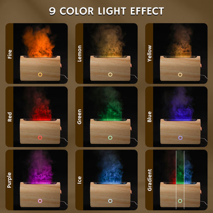Airthereal Smart WiFi Flame Diffuser with 9 Changing Colors, 500ml Aroma Essential Oil Diffuser, Ultrasonic Cool Mist Humidifier with Adjustable Mist Mode, Timer, LED Flame Lighting Effect 