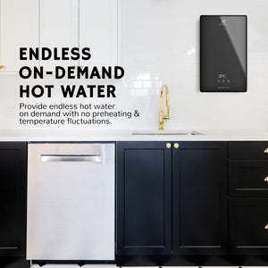 Airthereal Electric Tankless Water Heater, 9kW, 240Volts -Endless, on-demand hot water - Provide endless hot water on demand with no preheating & temperature fluctuations