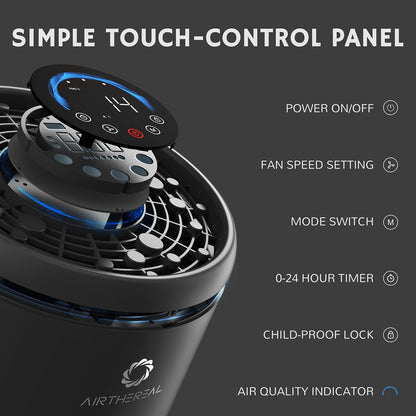 Airthereal AGH550 HEPA Filter Air Purifier with Auto Mode and Real - Simple Touch Pannel