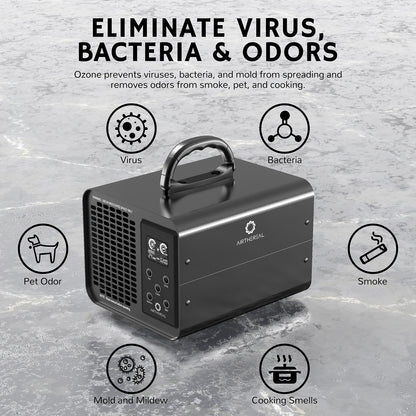 Airthereal MA10K-PRO SMART WiFi Ozone Generator - Eliminate Virus, Bacteria & Odors - Black 
